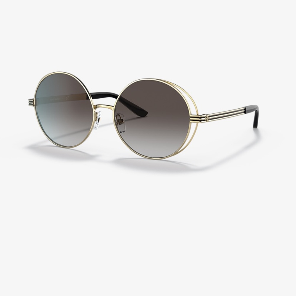 Tory Burch Round Sunglasses. Gold with grey gradient. Brand new. Great condition